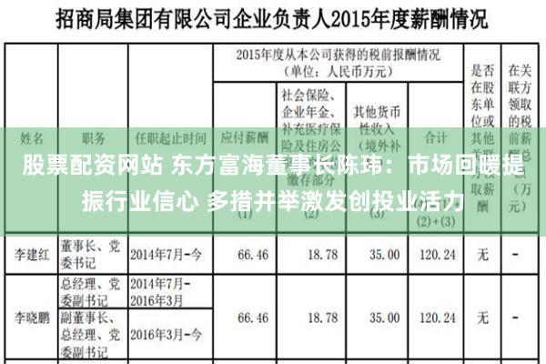 股票配资网站 东方富海董事长陈玮：市场回暖提振行业信心 多措并举激发创投业活力