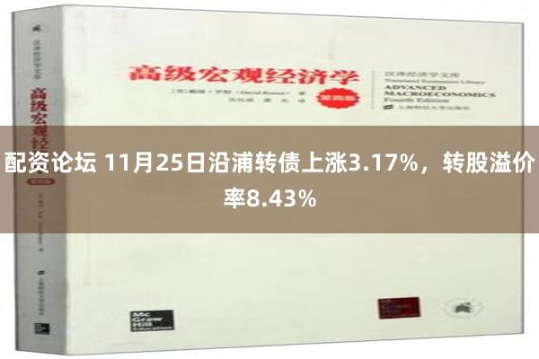 配资论坛 11月25日沿浦转债上涨3.17%，转股溢价率8.43%