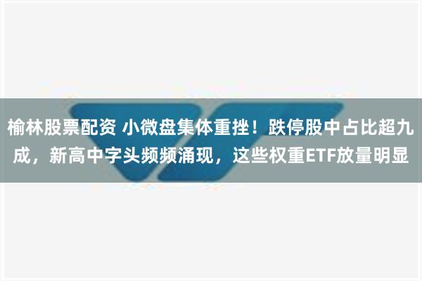 榆林股票配资 小微盘集体重挫！跌停股中占比超九成，新高中字头频频涌现，这些权重ETF放量明显